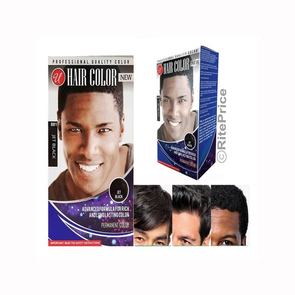 Men's Hair Color Jet Black Advanced Formula Professional Quality (2 Pack) - Picture 2 of 11